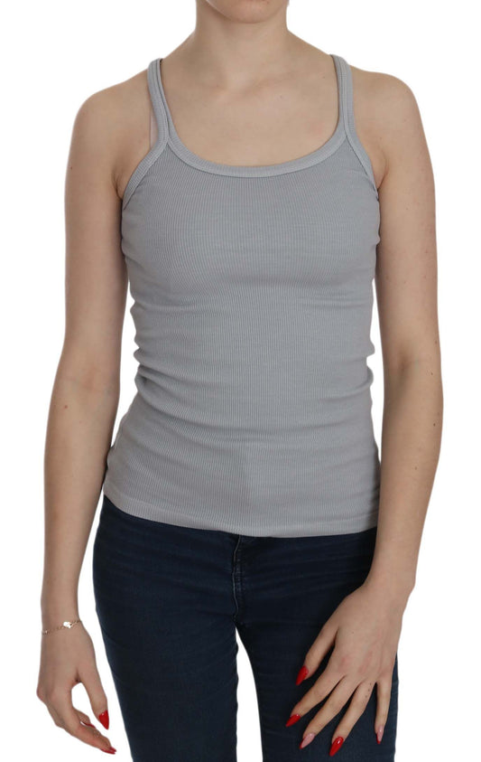 PINK MEMORIES Light Grey Sleeveless Spaghetti Strap Blouse PINK MEMORIES