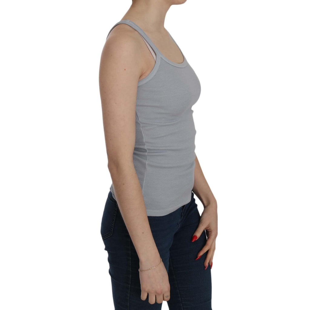 PINK MEMORIES Light Grey Sleeveless Spaghetti Strap Blouse