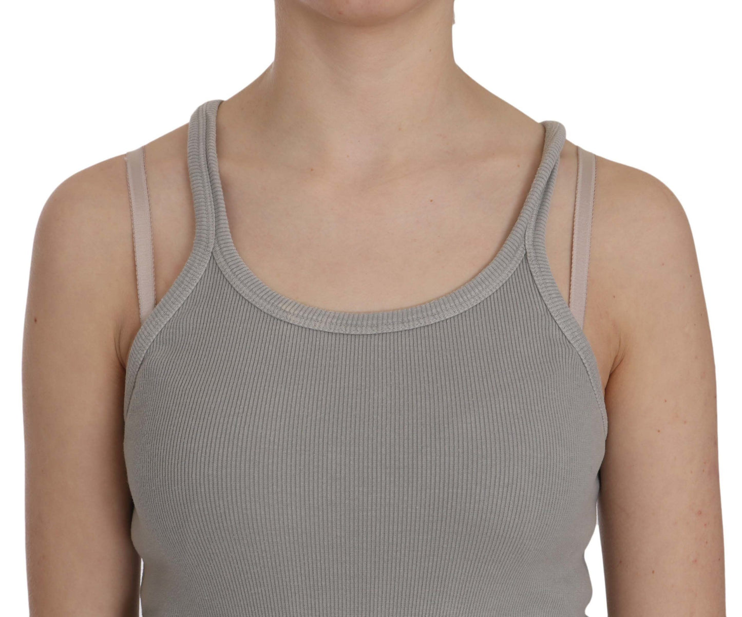 PINK MEMORIES Grey Sleeveless Spaghetti Strap Shirt PINK MEMORIES