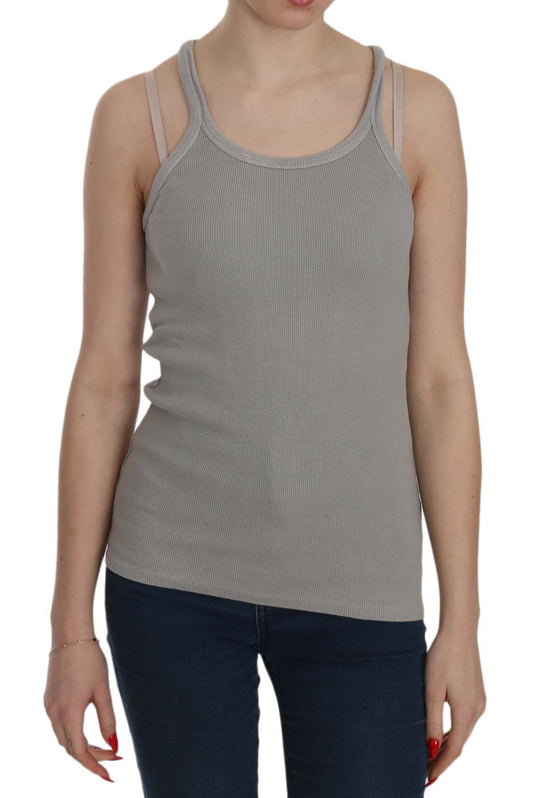 PINK MEMORIES Grey Sleeveless Spaghetti Strap Shirt PINK MEMORIES