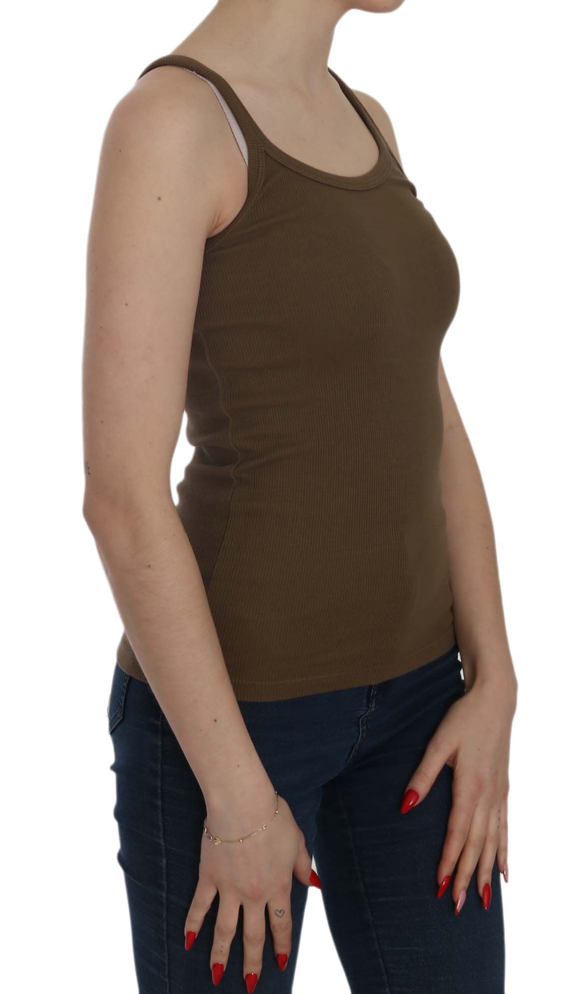 PINK MEMORIES Brown Sleeveless Spaghetti Strap Blouse Top PINK MEMORIES