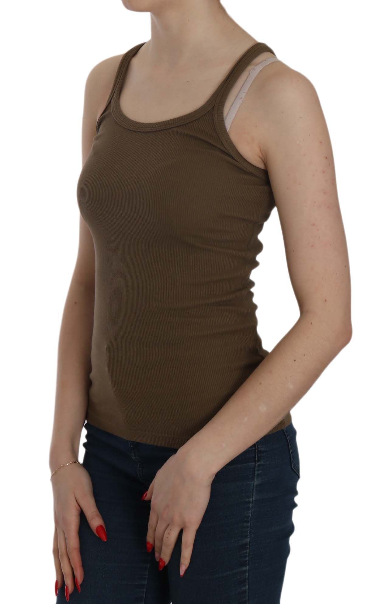 PINK MEMORIES Brown Sleeveless Spaghetti Strap Blouse Top PINK MEMORIES