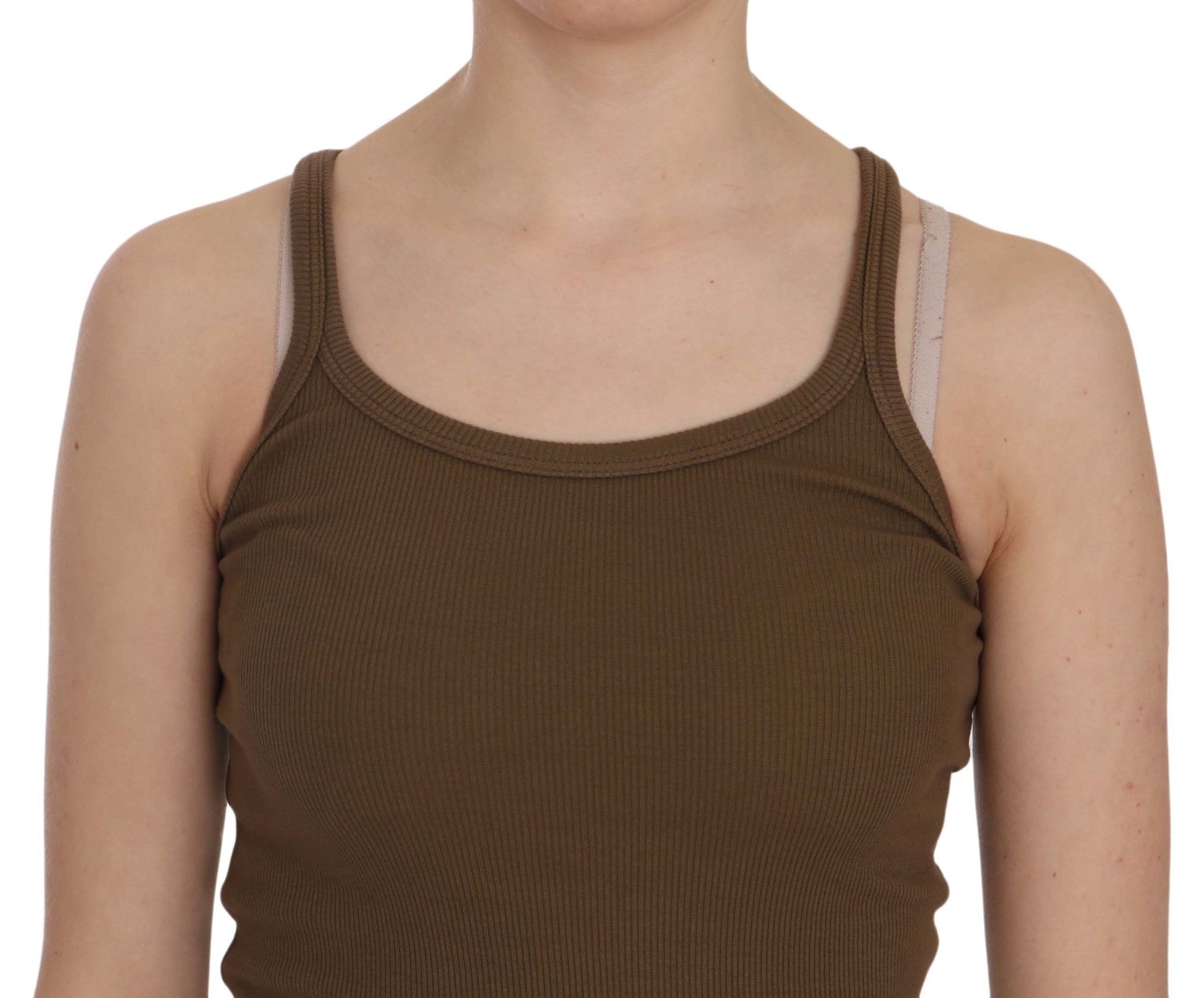 PINK MEMORIES Brown Sleeveless Spaghetti Strap Blouse Top PINK MEMORIES