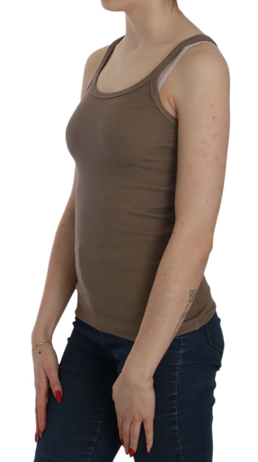 PINK MEMORIES Brown Sleeveless Spaghetti Strap Top PINK MEMORIES