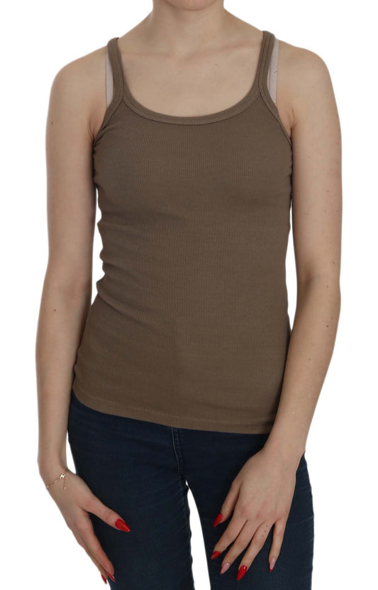 PINK MEMORIES Brown Sleeveless Spaghetti Strap Top PINK MEMORIES