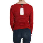 Exte Red Crystal Embellished Long Sleeve Blouse