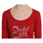 Exte Red Crystal Embellished Long Sleeve Blouse