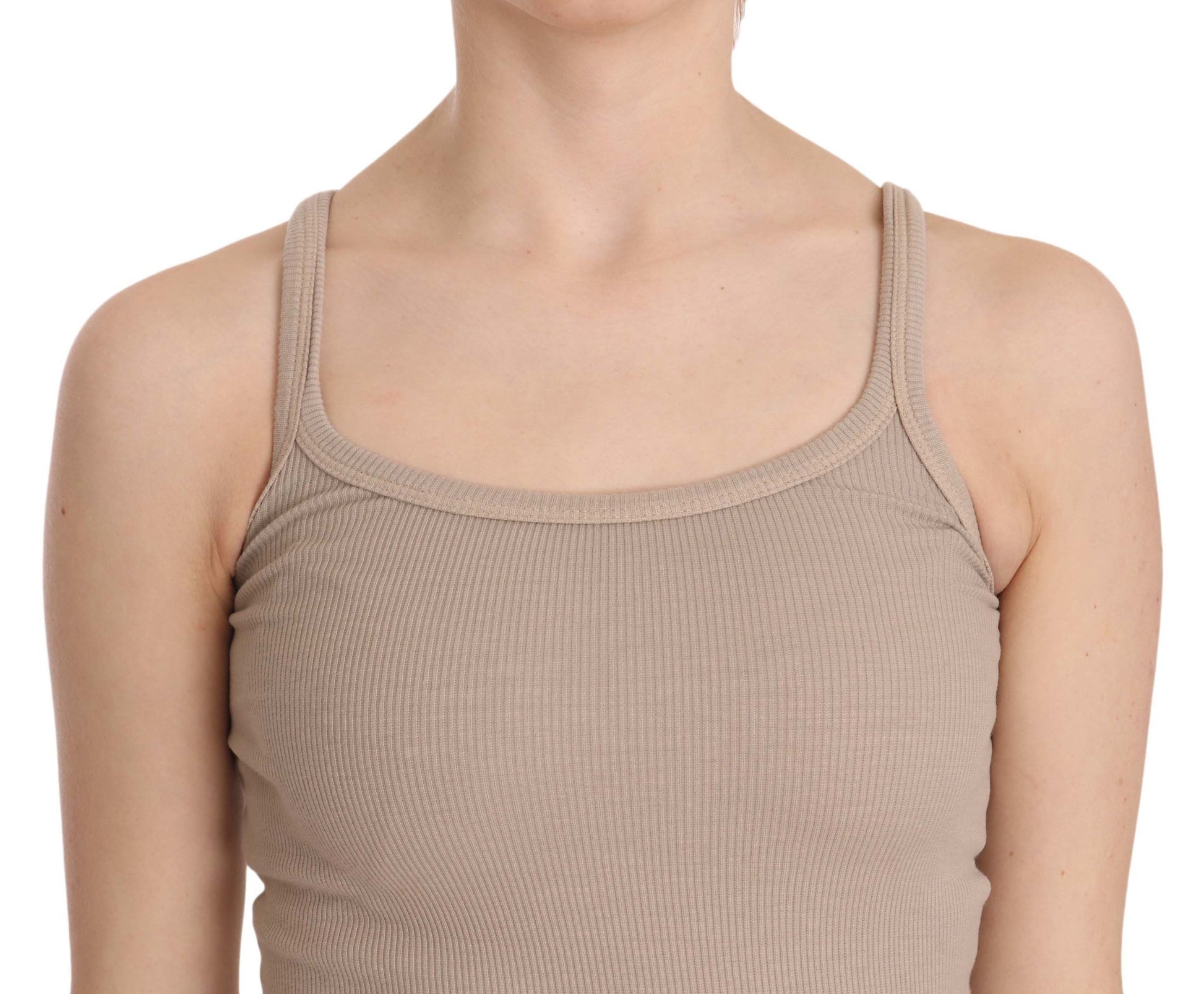 PINK MEMORIES Brown Sleeveless Spaghetti Strap Top Blouse PINK MEMORIES