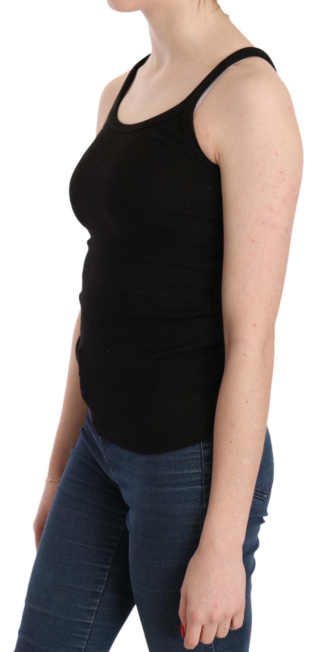 PINK MEMORIES Black Sleeveless Spaghetti Strap Blouse PINK MEMORIES