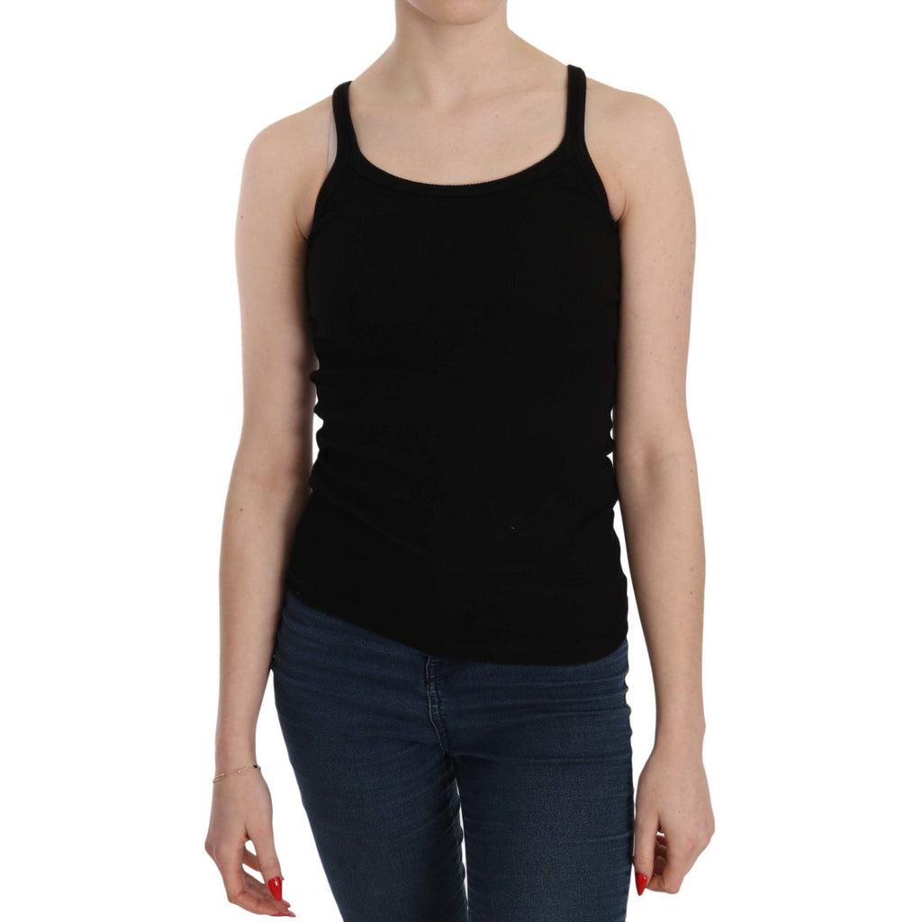 PINK MEMORIES Black Sleeveless Spaghetti Strap Blouse