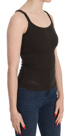 PINK MEMORIES Dark Brown Sleeveless Spaghetti Strap Blouse