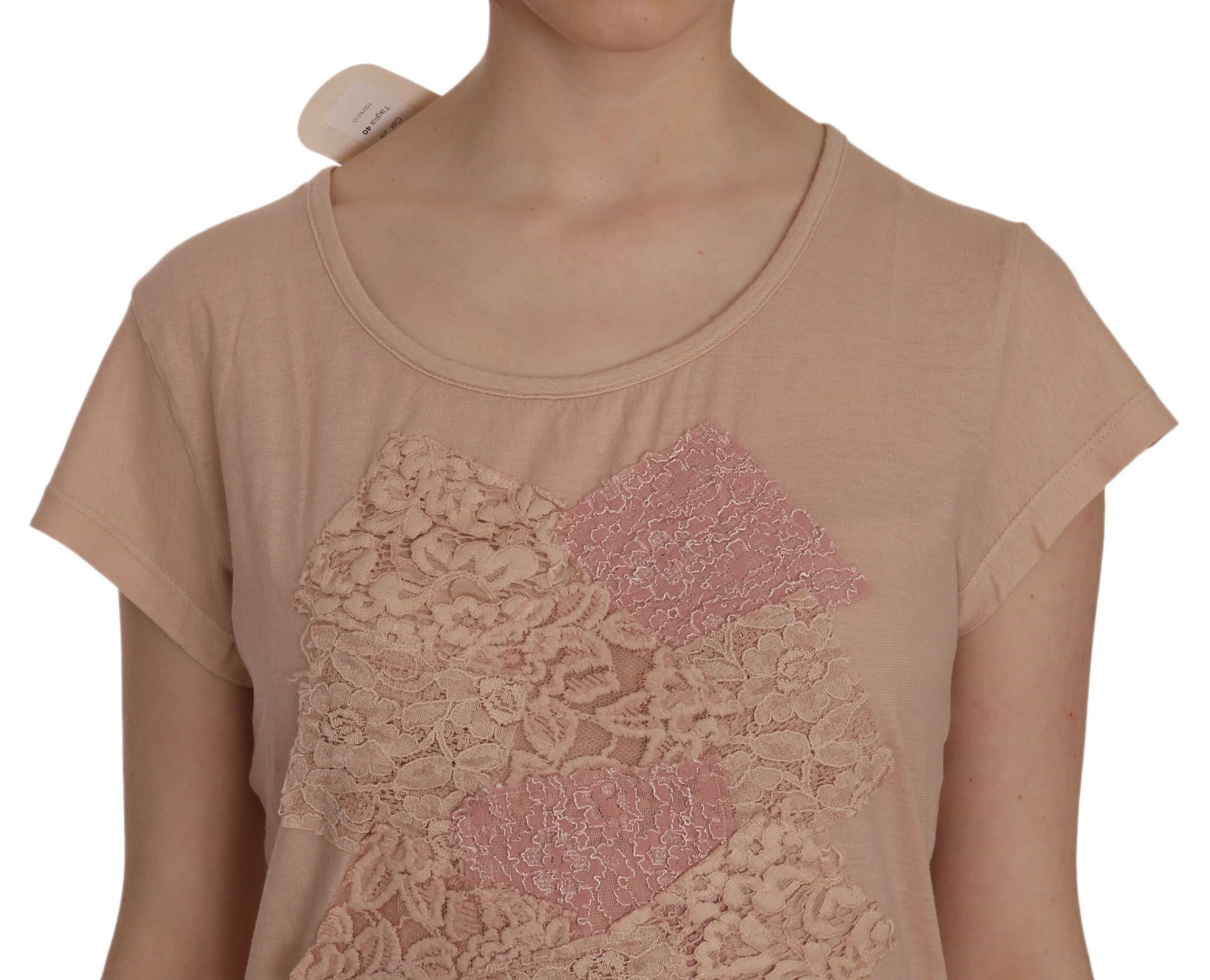 PINK MEMORIES Pink Lace Short Sleeve Shift Mini Dress PINK MEMORIES