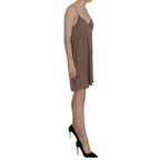 PINK MEMORIES Cotton Green Spaghetti Strap A-line Mini Dress