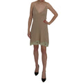 PINK MEMORIES Beige Lace Spaghetti Strap Mini Cotton Dress