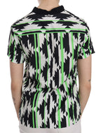 Costume National Multi Color Plunging Top Blouse