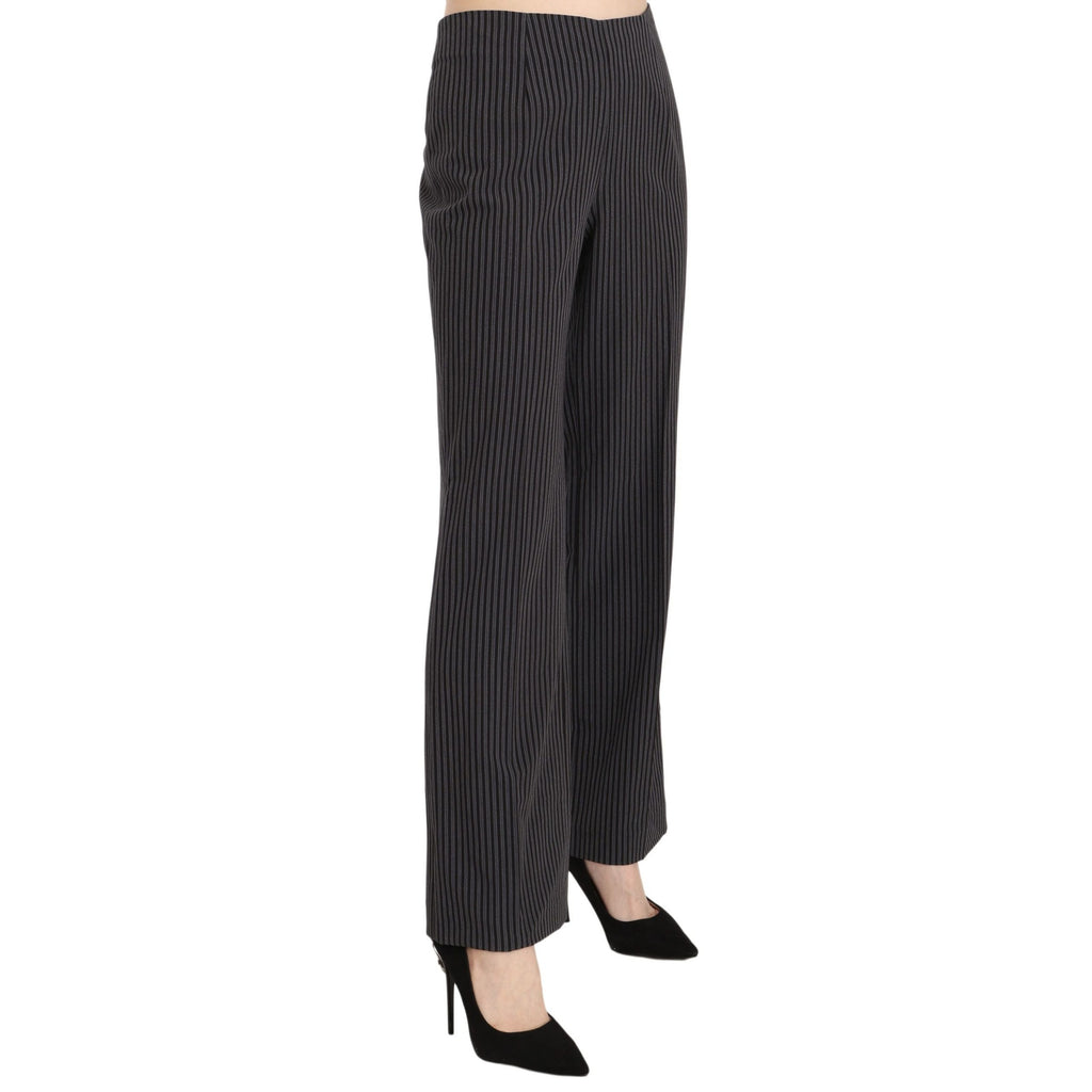 BENCIVENGA Black Striped Cotton Sretch Dress Trousers Pants