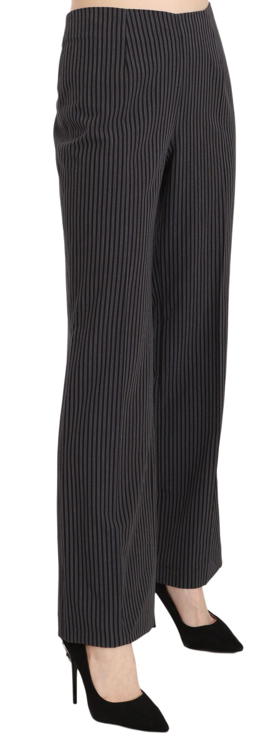 BENCIVENGA Black Striped Cotton Sretch Dress Trousers Pants BENCIVENGA