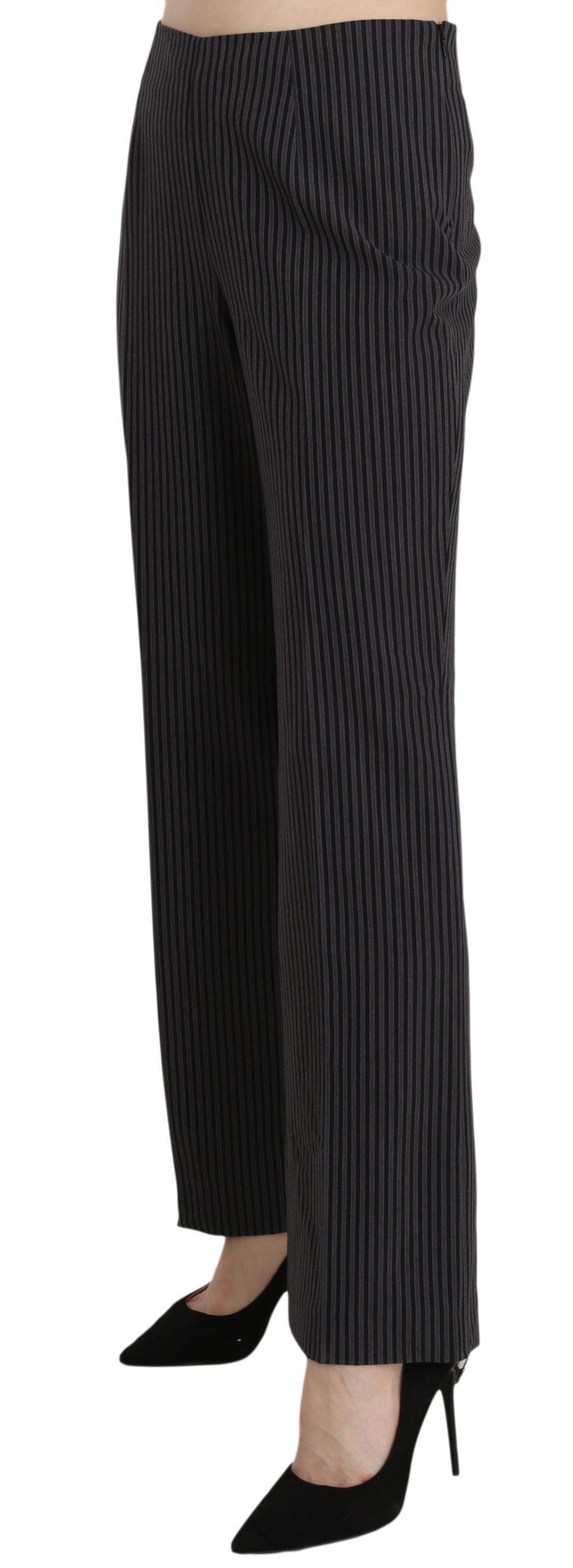 BENCIVENGA Black Striped Cotton Sretch Dress Trousers Pants BENCIVENGA