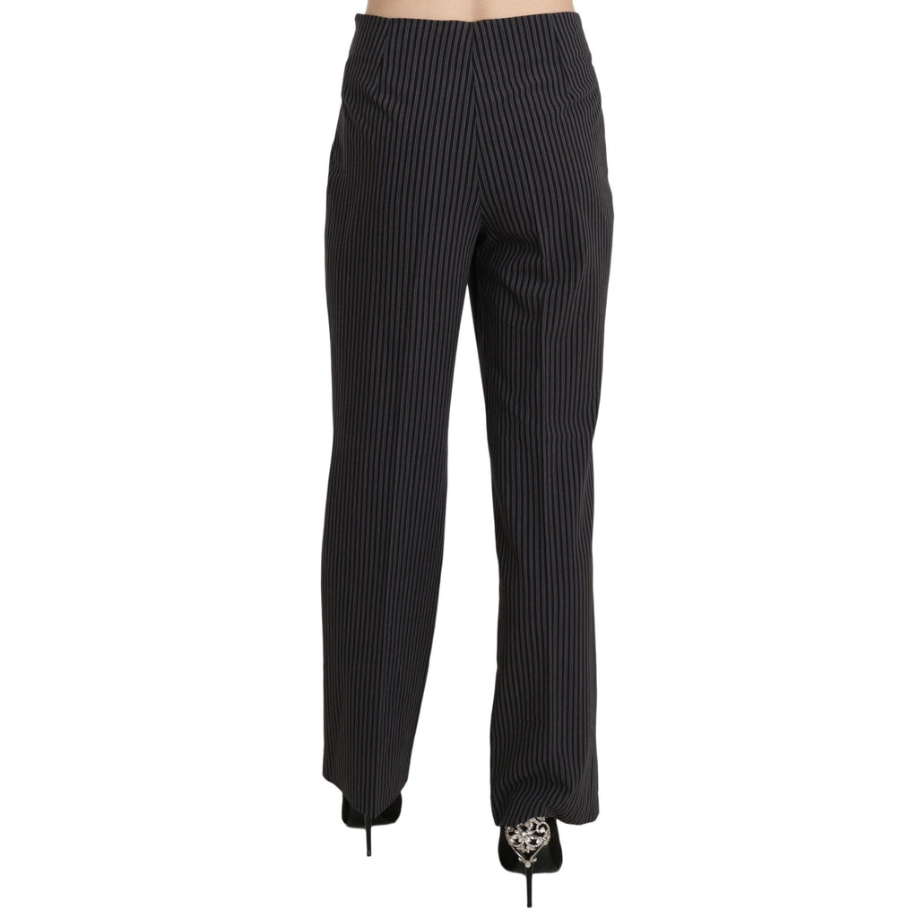 BENCIVENGA Black Striped Cotton Sretch Dress Trousers Pants
