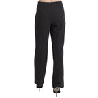 BENCIVENGA Black Striped Cotton Sretch Dress Trousers Pants