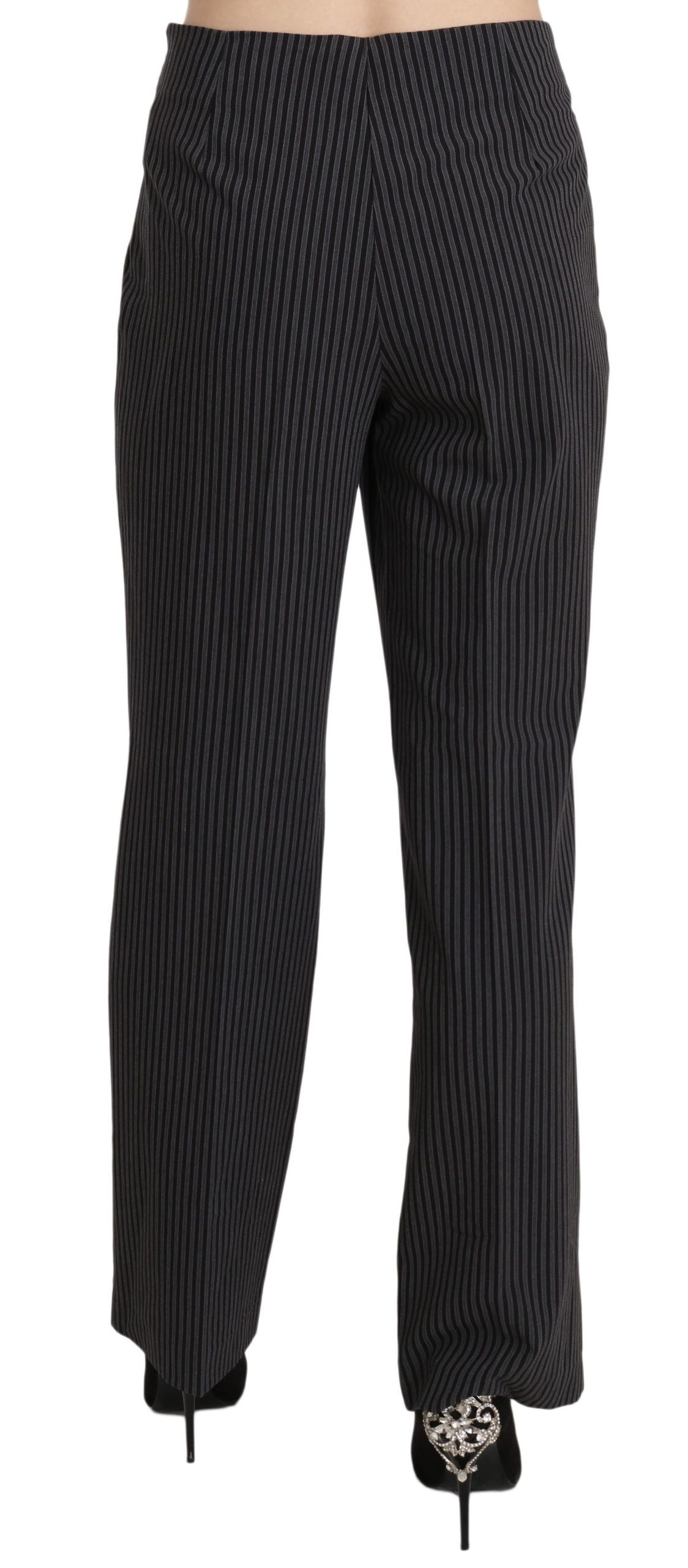 BENCIVENGA Black Striped Cotton Sretch Dress Trousers Pants BENCIVENGA