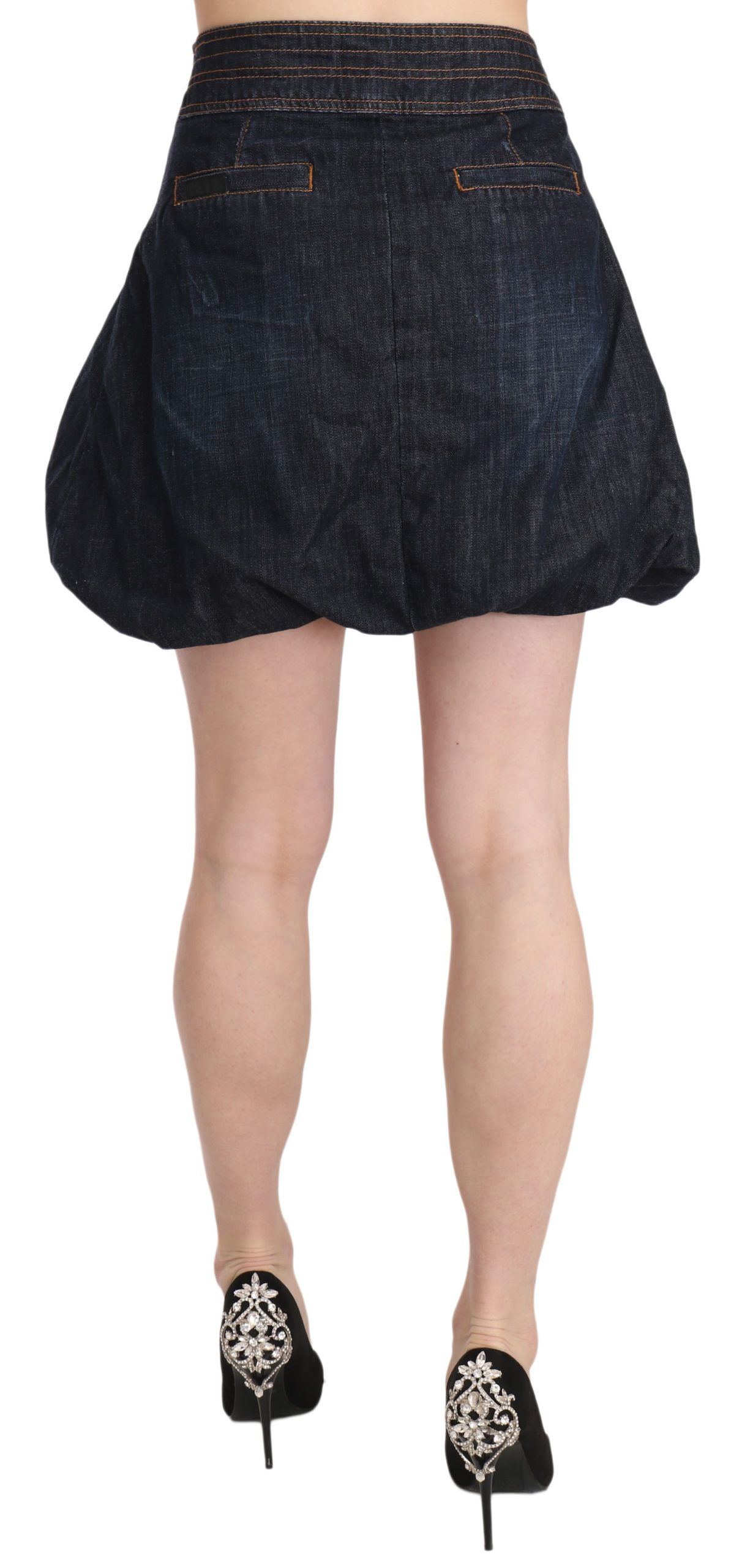 Exte Blue Jeans Denim Cotton Stretch A-line Mini Exte