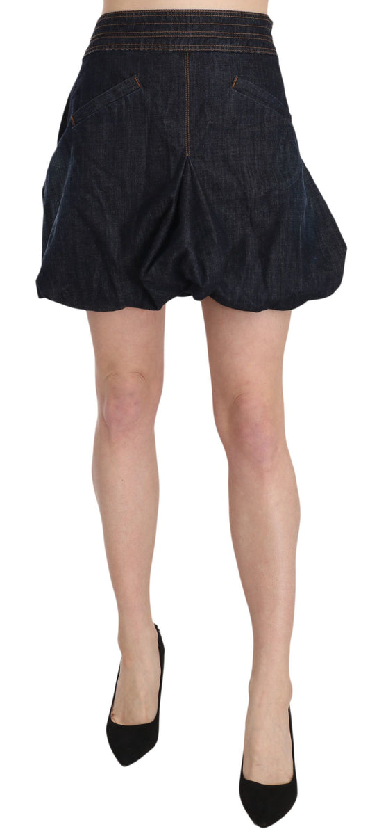 Exte Blue Jeans Denim Cotton Stretch A-line Mini Exte