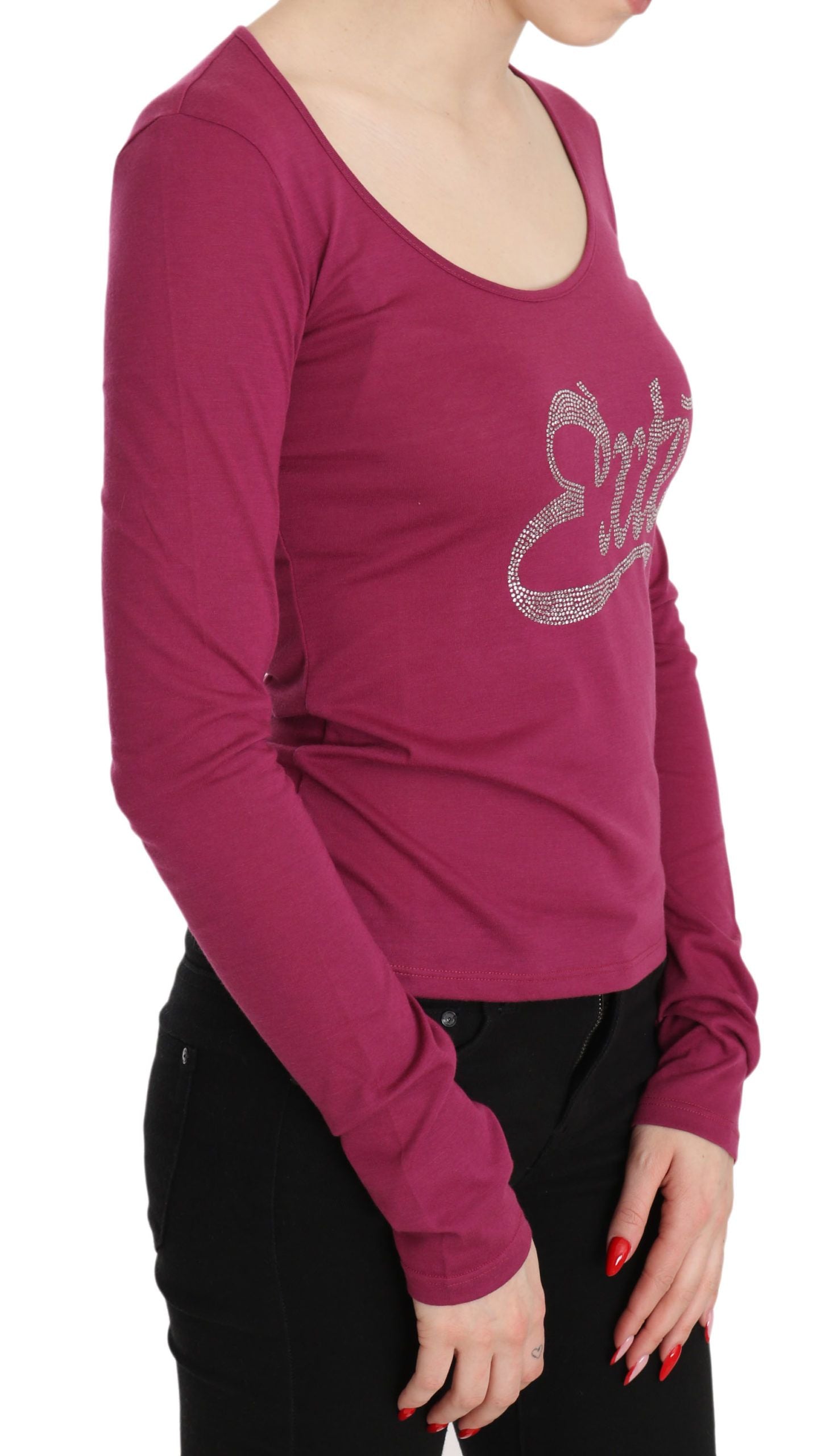 Pink Exte Crystal Embellished Long Sleeve Top Exte
