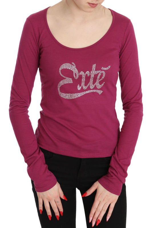 Pink Exte Crystal Embellished Long Sleeve Top Exte
