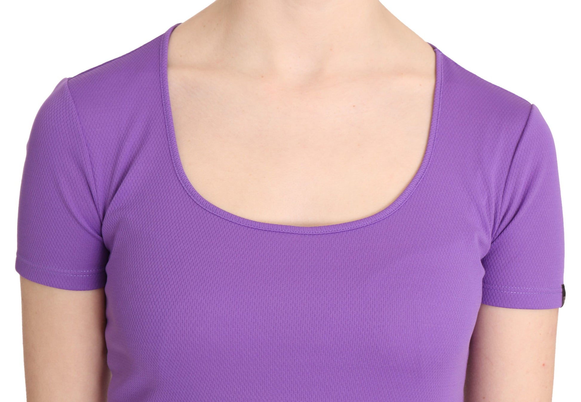 GF Ferre Purple 100% Polyester Short Sleeve Top Blouse GF Ferre