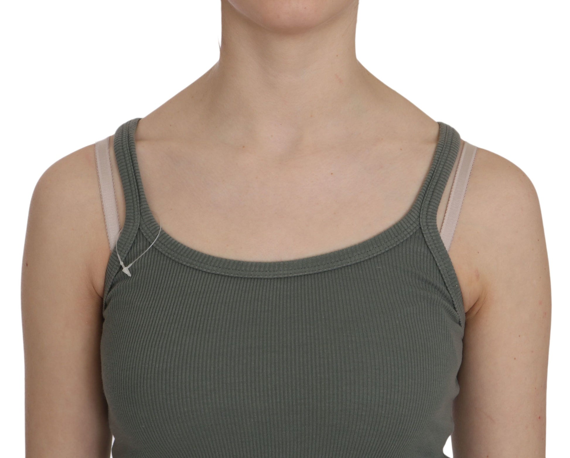 PINK MEMORIES Green Spaghetti Strap Slim Fit Casual Tank Top Blouse PINK MEMORIES