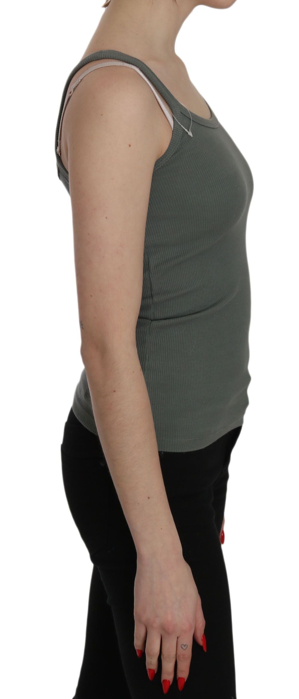 PINK MEMORIES Green Spaghetti Strap Slim Fit Casual Tank Top Blouse PINK MEMORIES