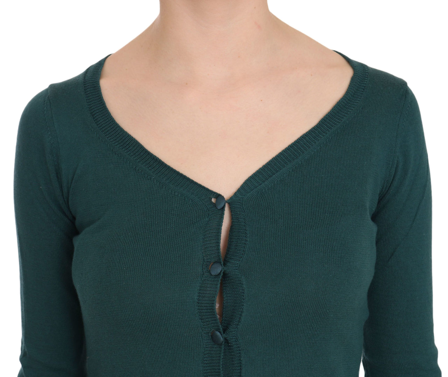 PINK MEMORIES Blue Green Cotton 3/4 Sleeve Cardigan Top Blouse PINK MEMORIES