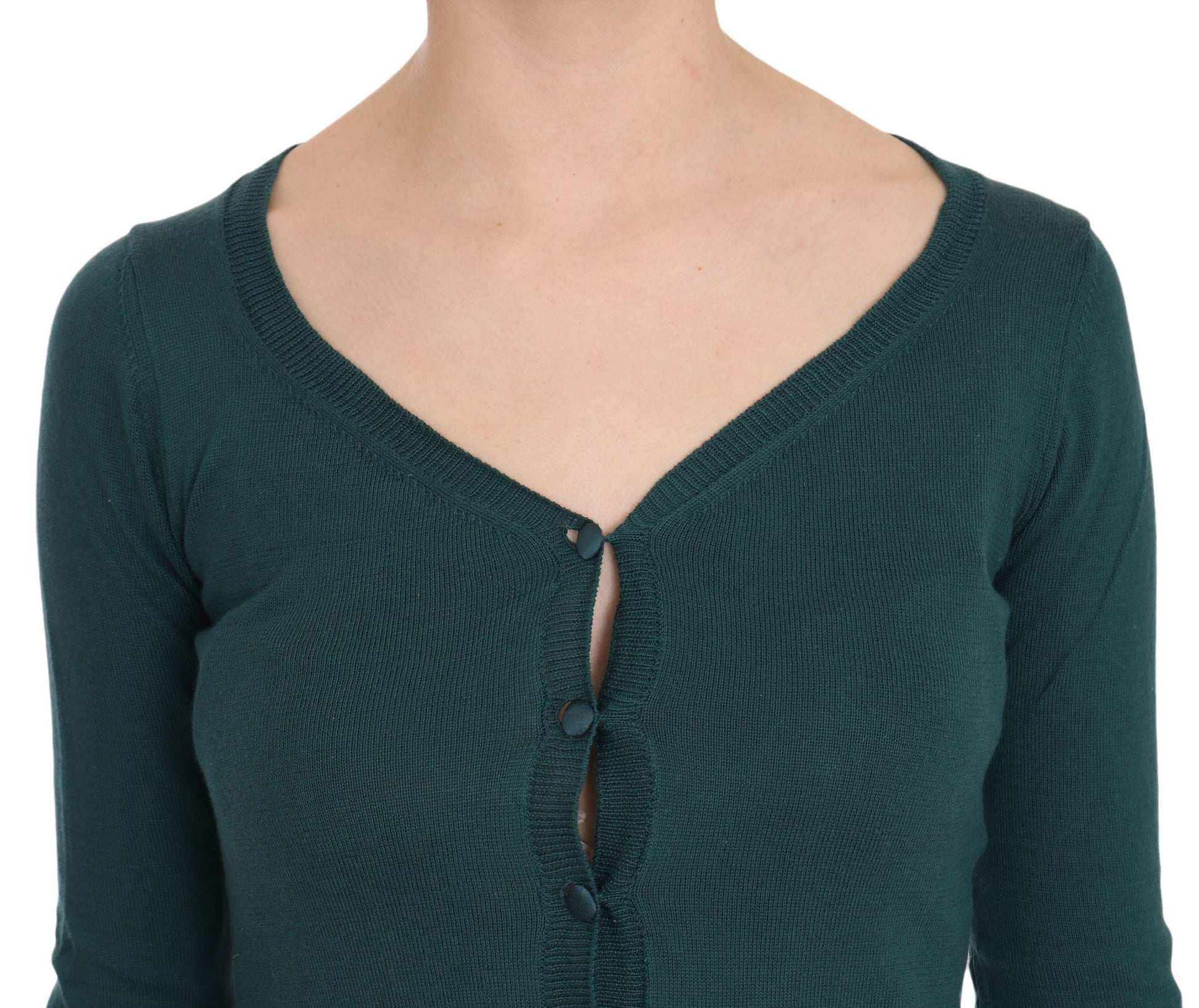 PINK MEMORIES Blue Green Cotton 3/4 Sleeve Cardigan Top Blouse PINK MEMORIES