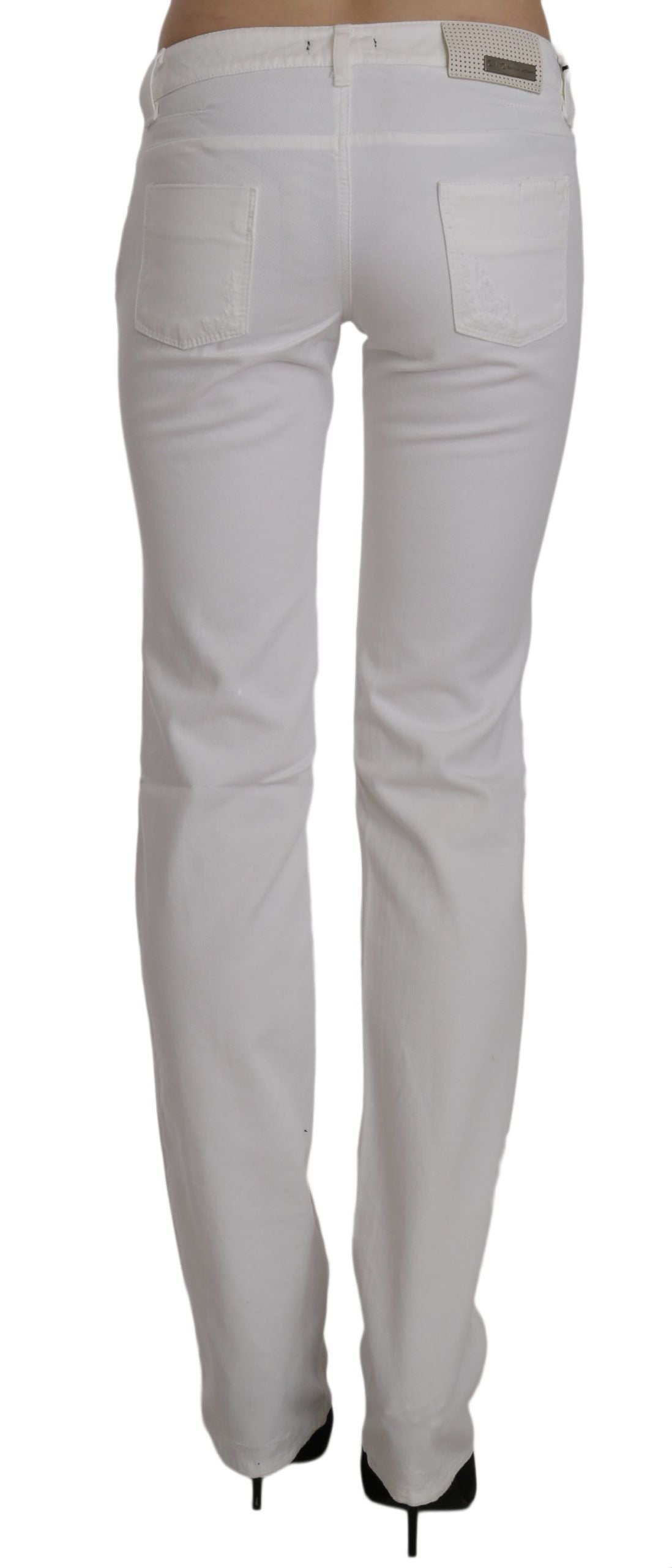 Costume National White Cotton Slim Fit Straight Jeans Pants Costume National