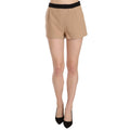 Costume National Shorts Beige Cotton Mid Waist Mini Short