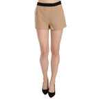 Costume National Shorts Beige Cotton Mid Waist Mini Short