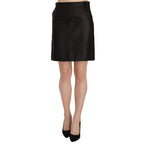 GF Ferre Black High Waist Curdoroy A-line Mini Skirt