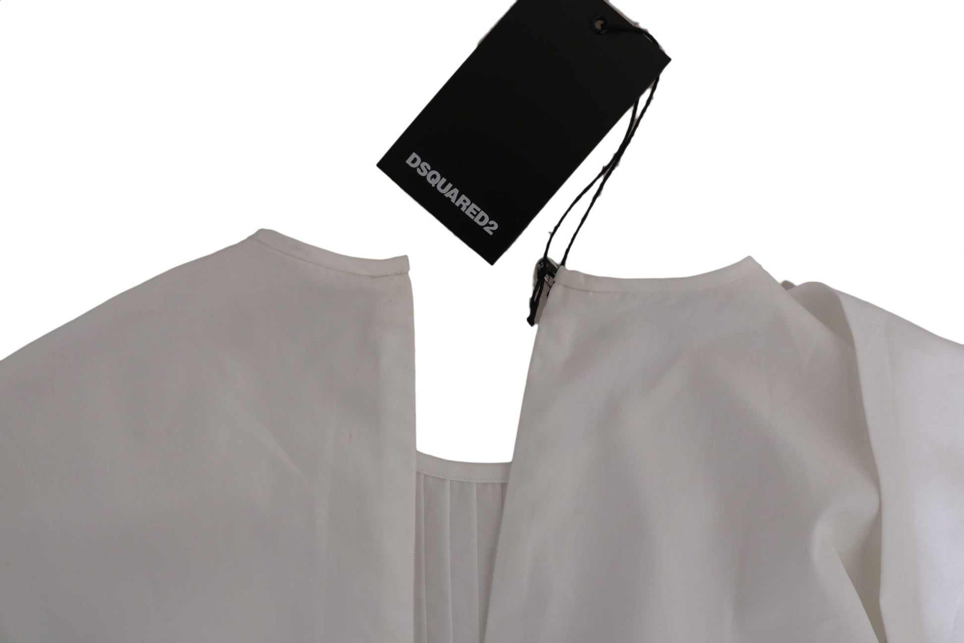 Dsquared² White Crew Neck Long Sleeve Cotton Blouse Dsquared²