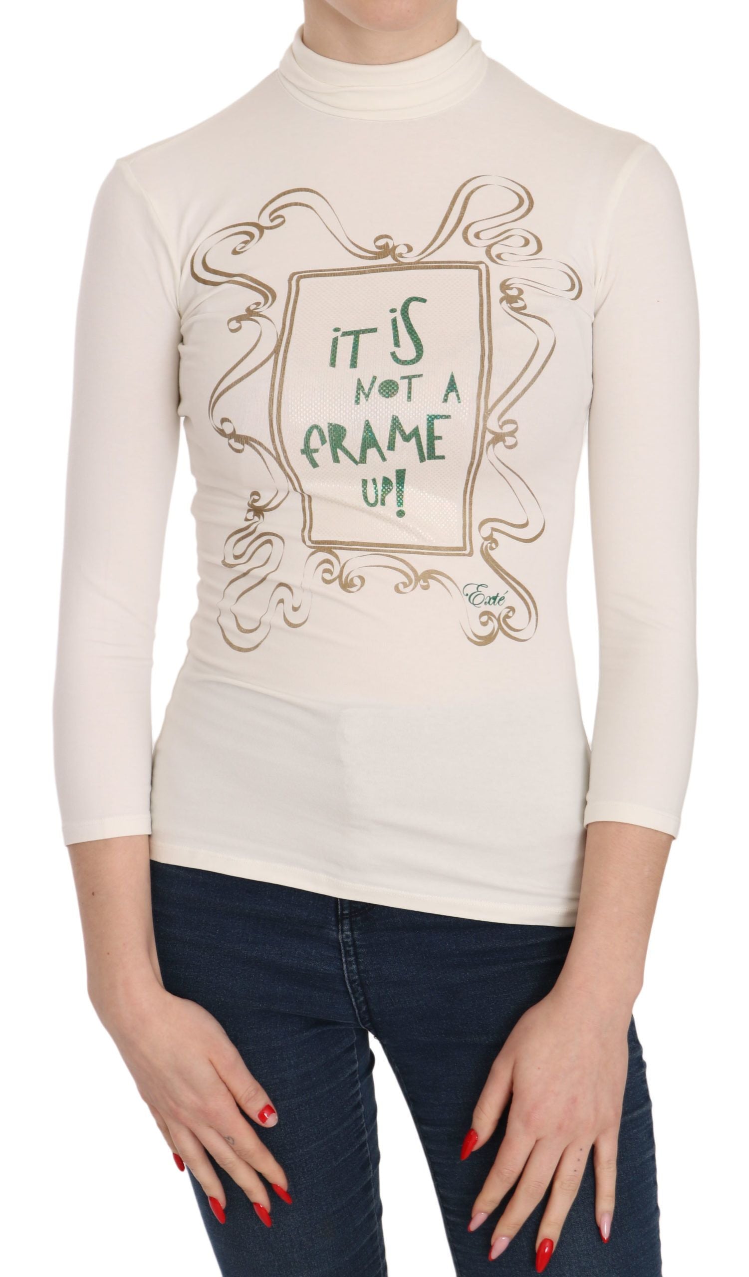 Exte Crew Neck It Is Not A Frame Up! Print Blouse Exte