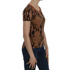 Just Cavalli Snake Skin Print Short Sleeve Top T-shirt