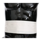 Dolce & Gabbana White Men Waist Belt 100% Silk Cummerbund