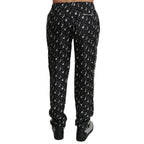 Dolce & Gabbana Silk Black Musical Instrument Trouser Pants