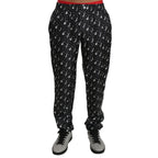 Dolce & Gabbana Silk Black Musical Instrument Trouser Pants