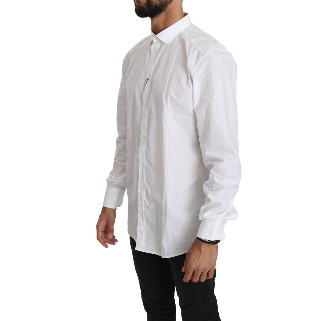 Dolce & Gabbana White Cotton Long Sleeve Top Shirt
