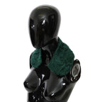 Dolce & Gabbana Green Fur Shoulder Collar Wrap Lambskin Scarf