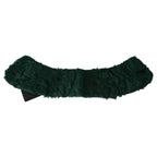 Dolce & Gabbana Green Fur Shoulder Collar Wrap Lambskin Scarf