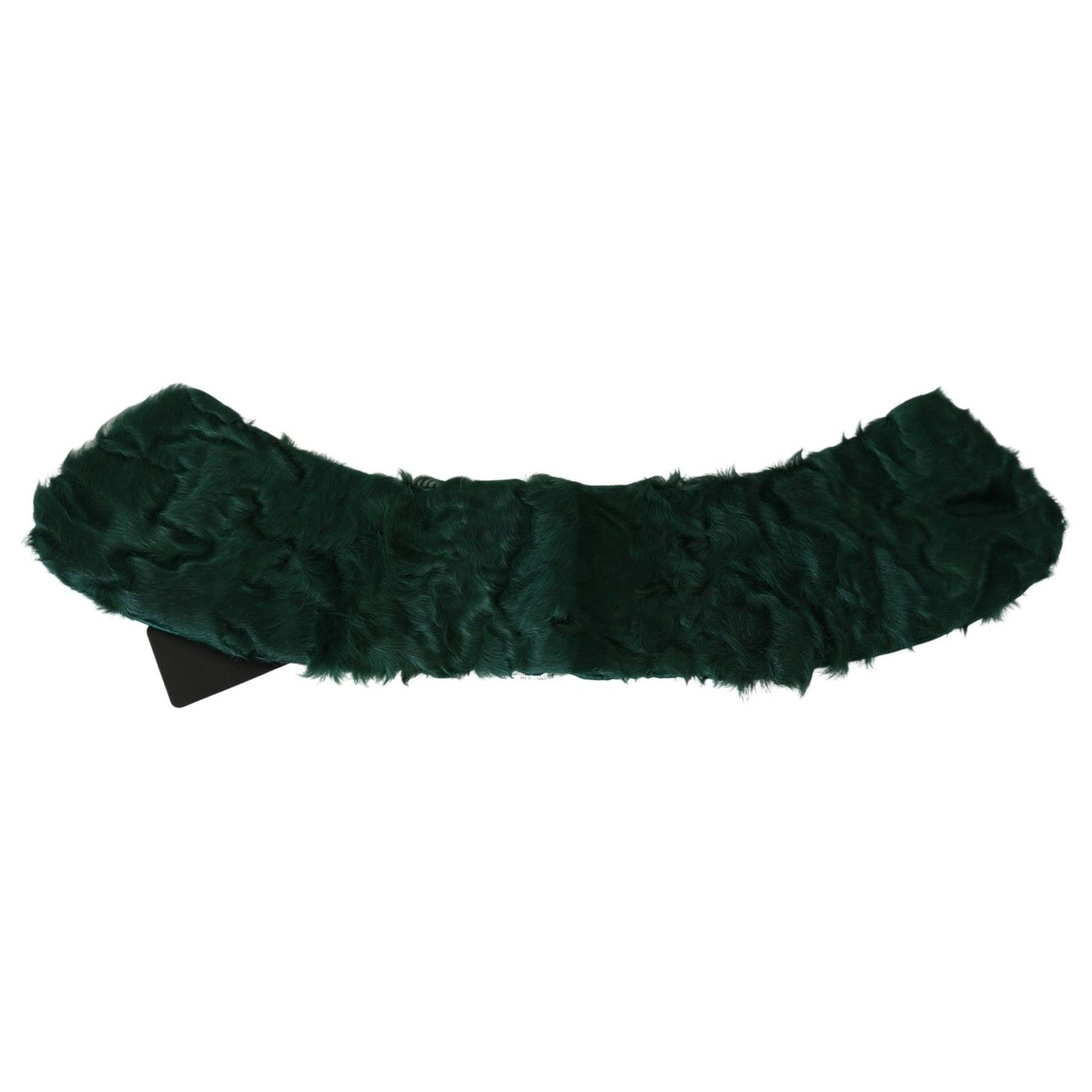 Dolce & Gabbana Green Fur Shoulder Collar Wrap Lambskin Scarf
