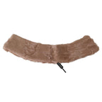 Dolce & Gabbana Beige Fur Neck Collar Lambskin Scarf