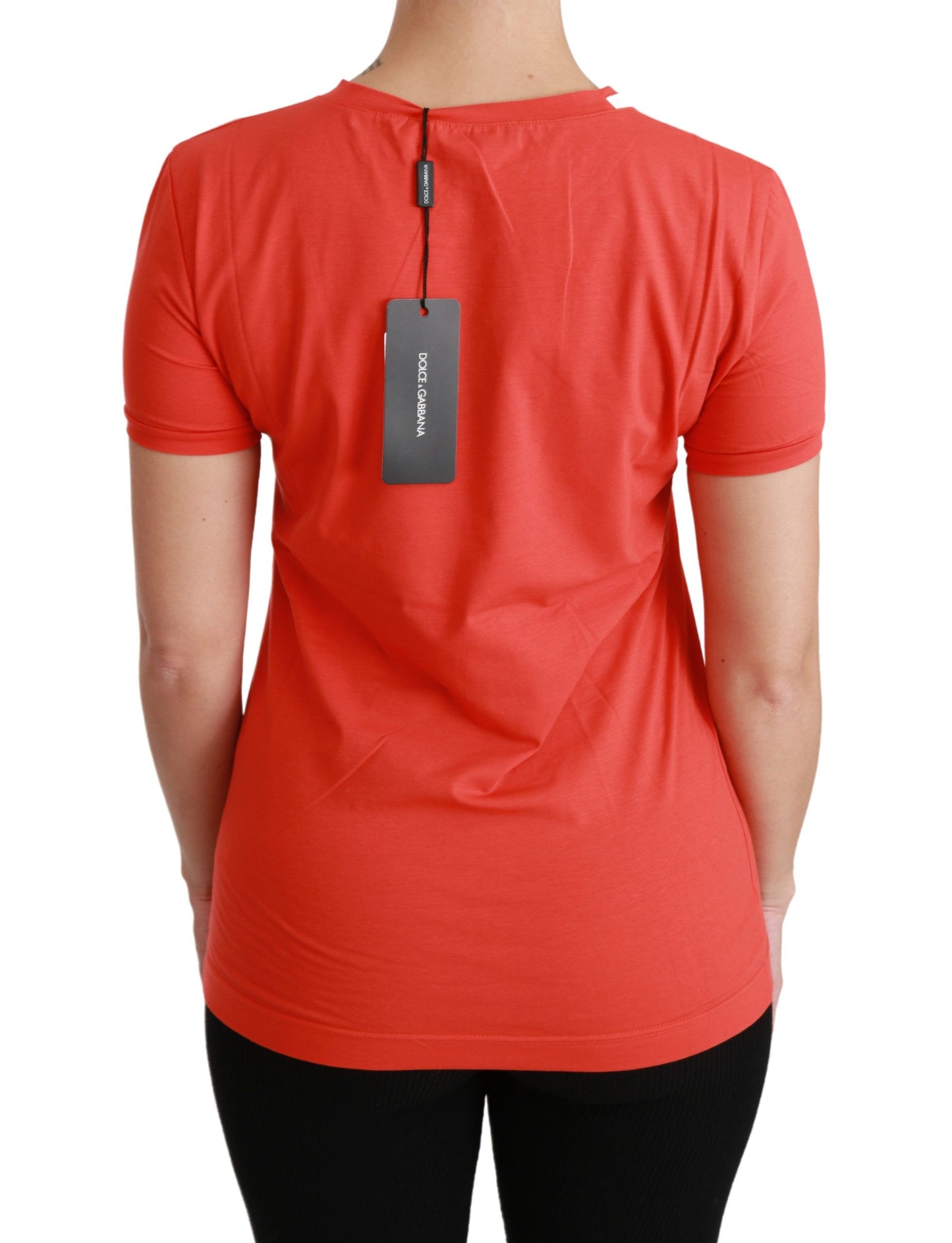 Dolce & Gabbana Red Crewneck Short Sleeve T-shirt Cotton Top Dolce & Gabbana